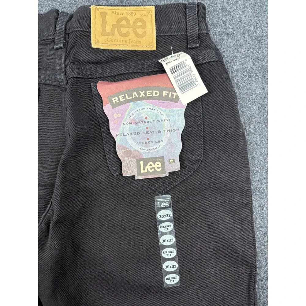 Lee Relaxed Fit Tapered Leg Jeans Mens 30x32 Black Denim 100% Cotton 205-5508